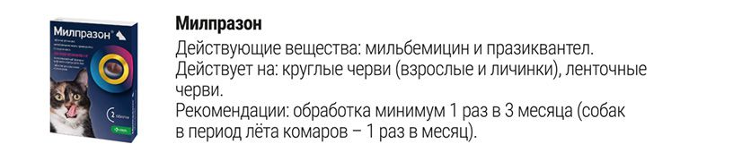 Милпразон Антигельминтные таблетки