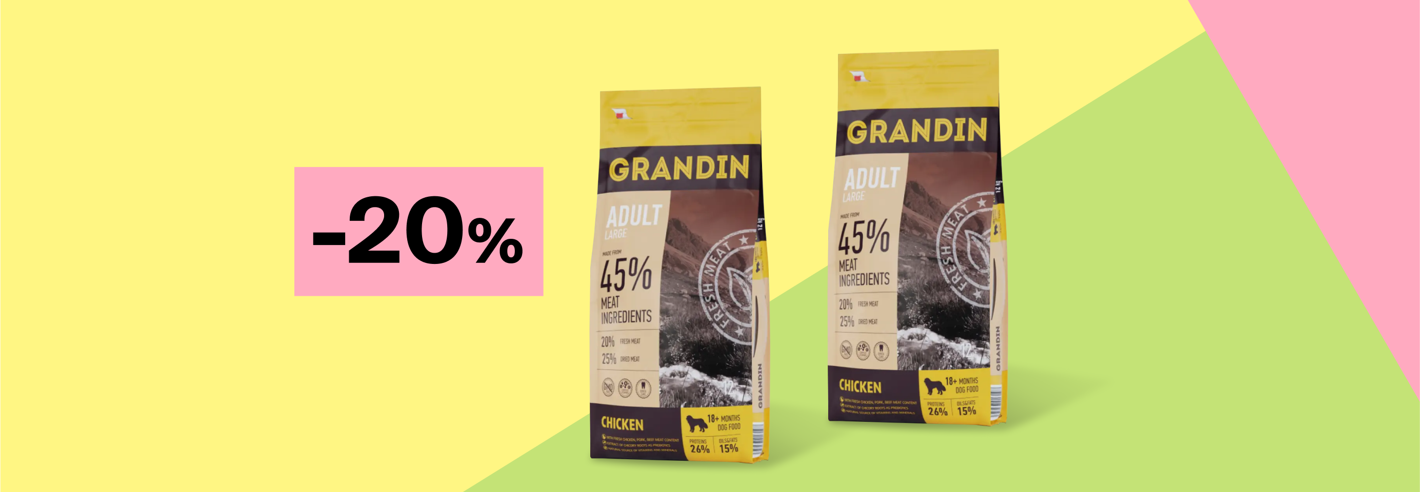 Grandin: -20% на сухой корм для собак