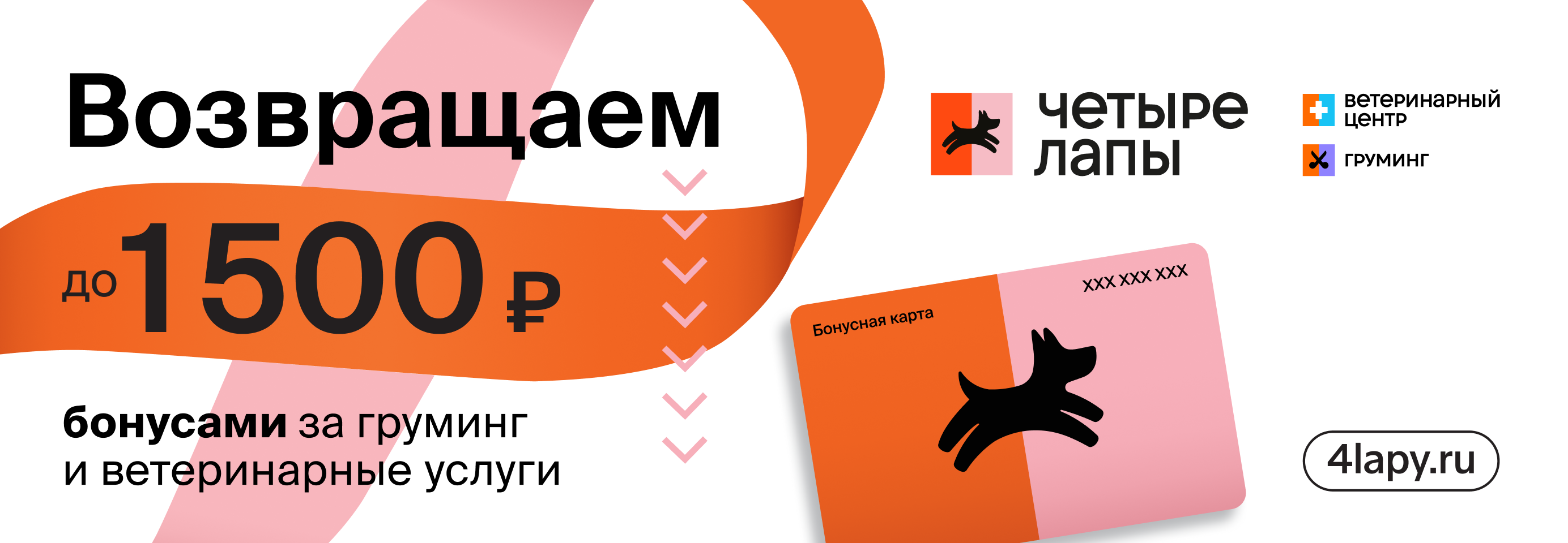 Возвращаем до 1500 бонусов за ветеринарные услуги и груминг