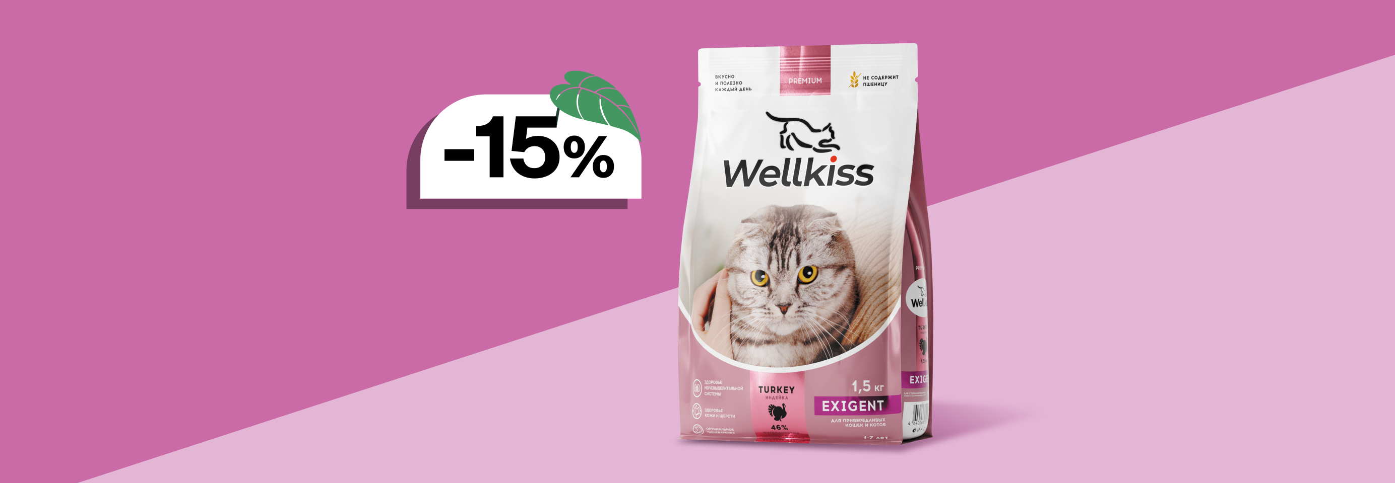 Wellkiss: -15% на сухой корм для кошек