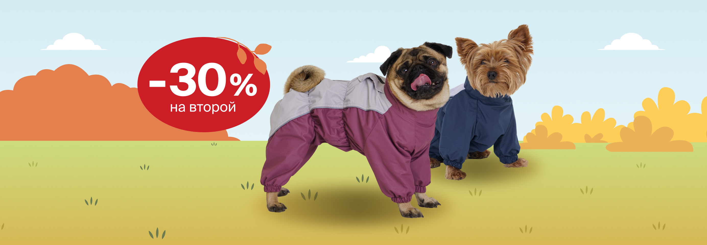 Скидка 30% на 2-й наряд для питомца