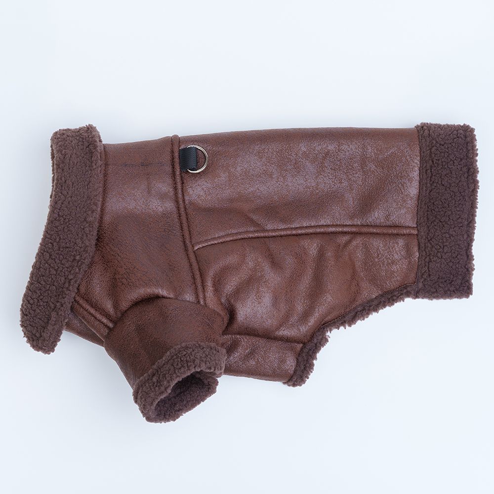 RURRI Куртка кожаная для собак, 2XL, коричневая (унисекс)