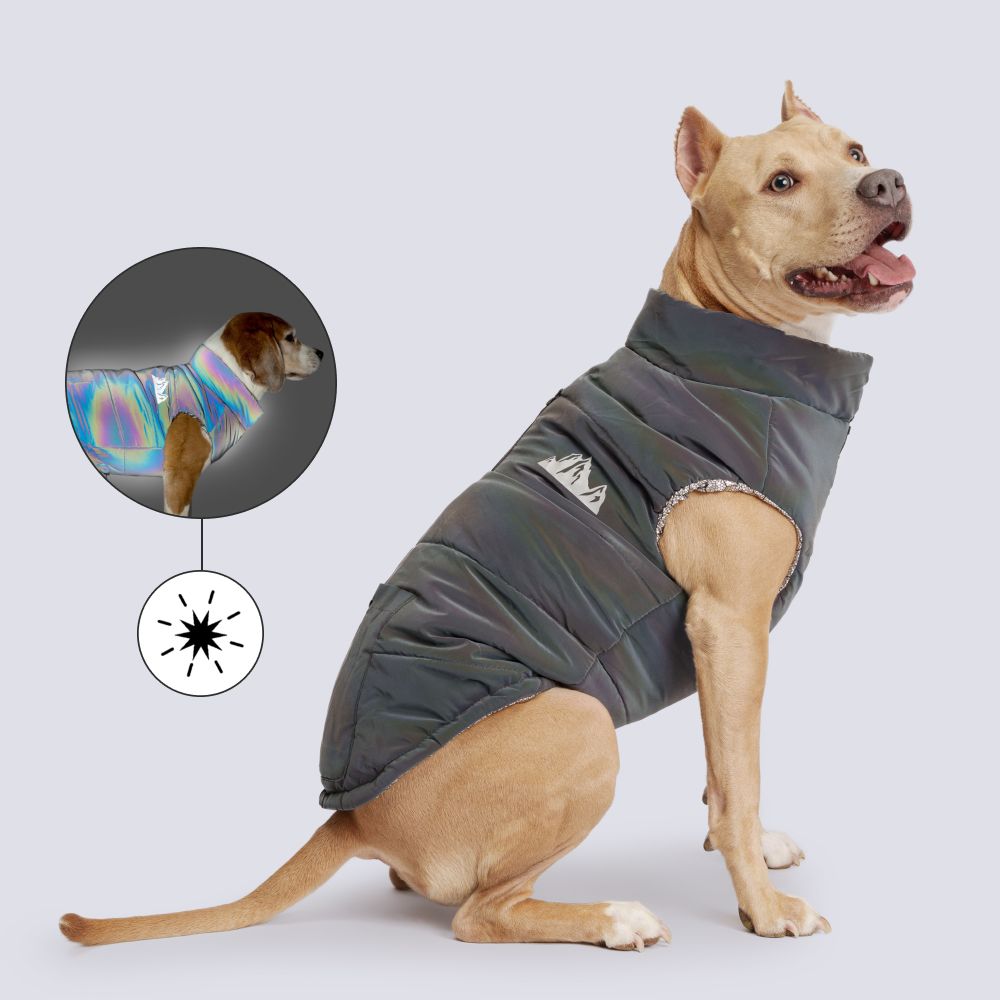 Petmax Куртка светоотражающая для собак, 3XL, серая