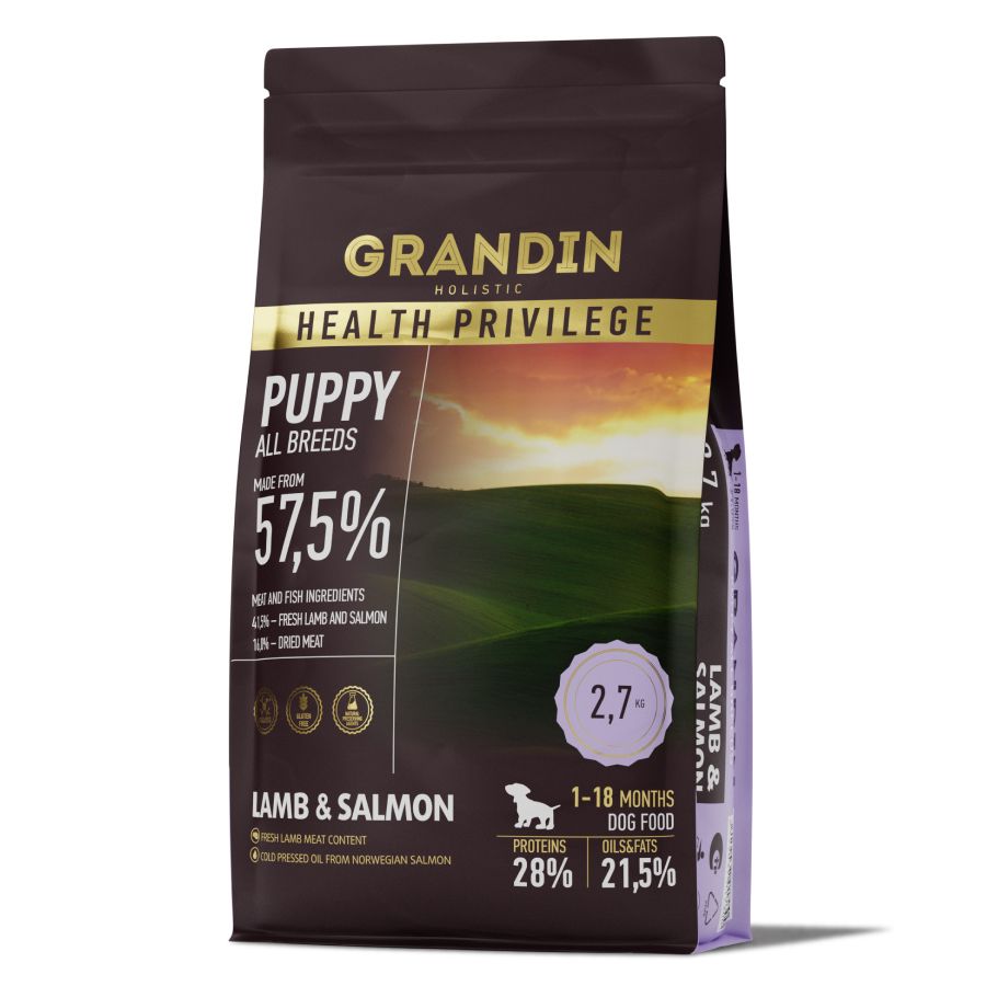 Grandin Holistic Сухой корм для щенков, с ягненком и лососем
