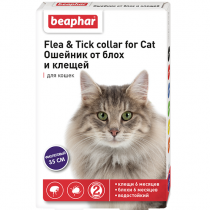 Ошейник для кошек от блох и клещей, фиолетовый, 35см