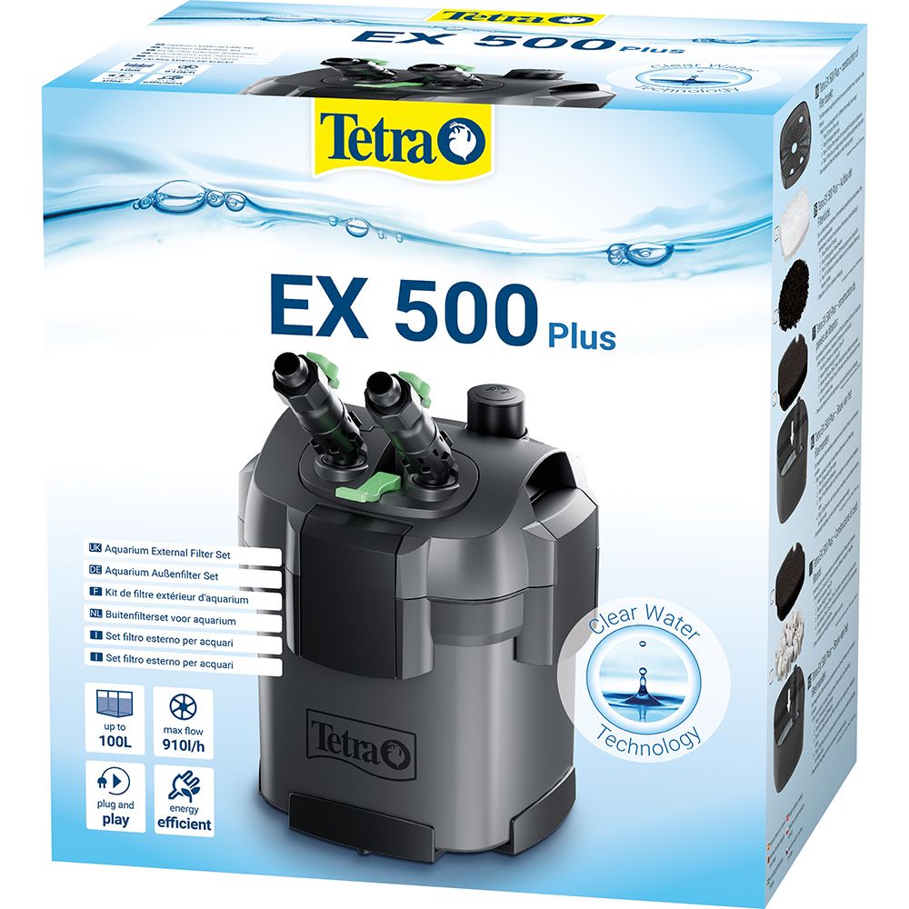 Фильтр внешний EX500 plus для аквариума до 100 л, 910 л/ч, 5,5 Вт, 1 шт.