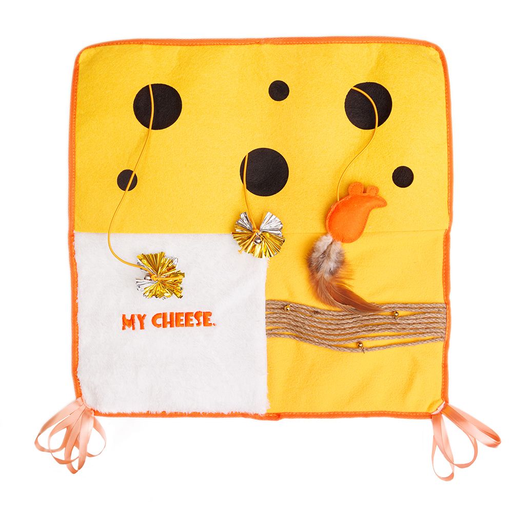 Игрушка для кошек Развивающий коврик Сыр, 48х48 см