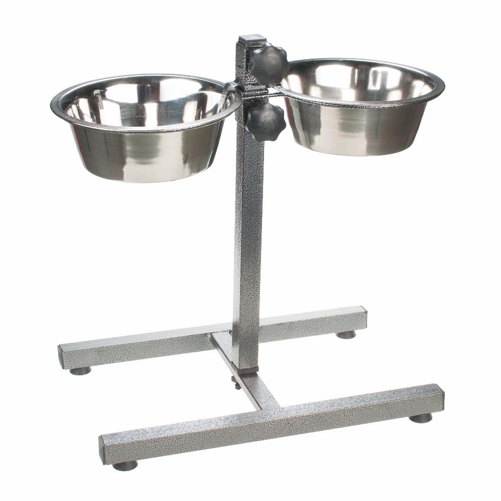 Стойка кормушка металлическая с мисками 1,4л