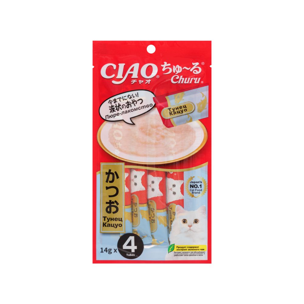 Лакомство крем-суп для кошек, тунец кацуо, 56 гр.