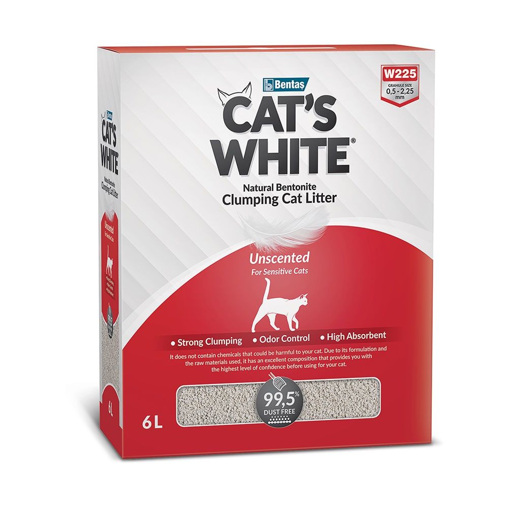 Каталог Кошки Наполнители для кошачьего туалета Комкующийся Cat's White Наполнитель комкующийся натуральный без ароматизатора для кошачьего туалета, 6 л