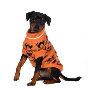 Свитер для собак Летучие мыши 20см XS оранжевый (унисекс)