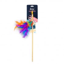 Игрушка для кошек Дразнилка Мяч с перьями Игрушка для кошек Дразнилка Мяч с перьями