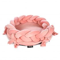 Лежак плетеный розовый 50х45х14 см