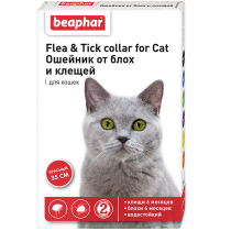 Ошейник для кошек от блох и клещей, красный, 35см
