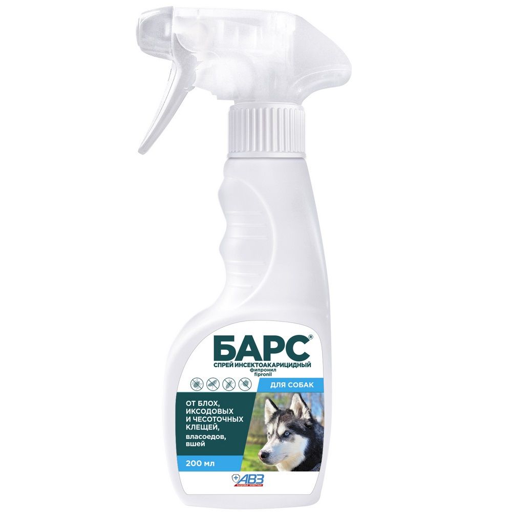Барс спрей для взрослых собак от блох и клещей, 200 мл