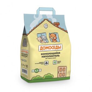 Комкущийся наполнитель с активированным углём для кошачьего туалета, 4,5кг