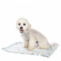 Плед для кошек и собак 70x100см Альв лапки на сером