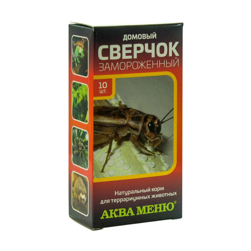 Aqua Menu Корм для насекомоядных питомцев Сверчок домовый замороженный, 10 штук Aqua Menu Корм для насекомоядных питомцев Сверчок домовый замороженный, 10 штук