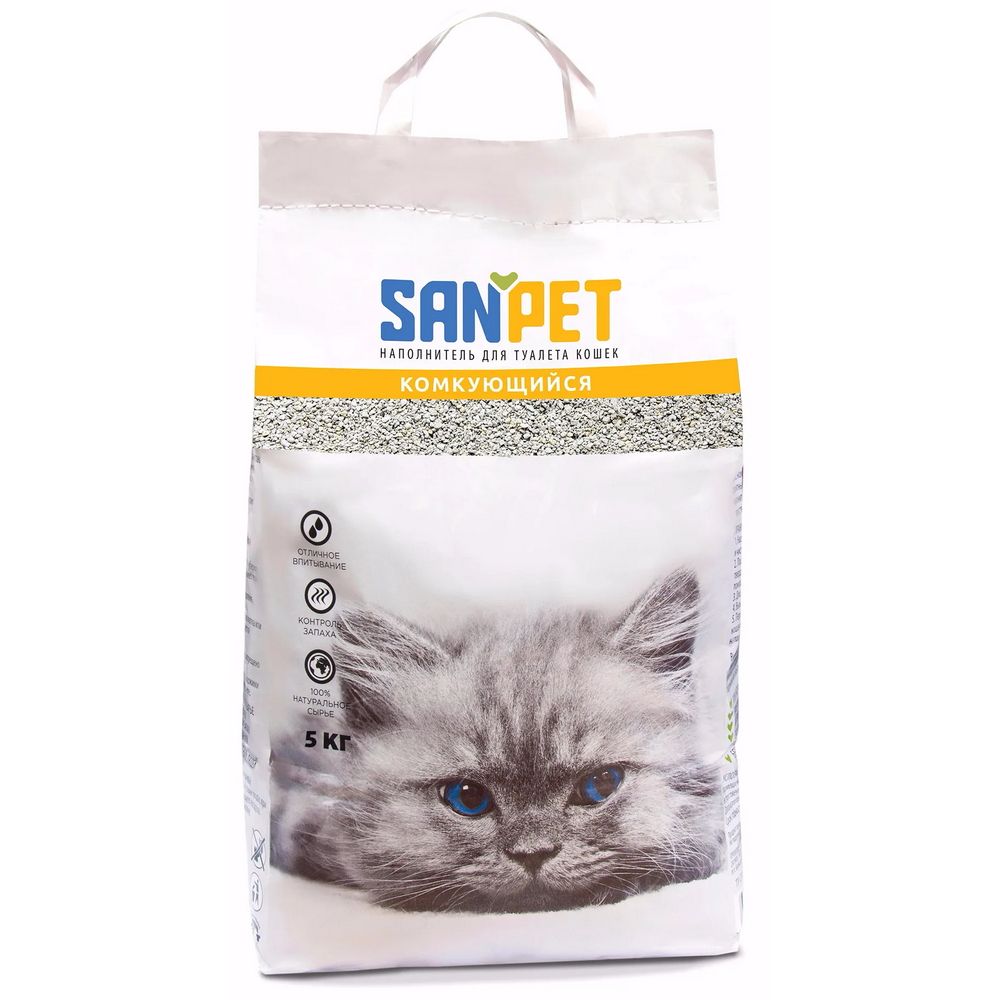 Sanpet Наполнитель для кошачьего туалета комкующийся, 5 кг