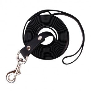 Поводок из биотана черный со стальным карабином, ширина 20 мм, длина 7 м