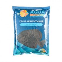 Грунт черный натуральный, размер гранул 1-2мм, 2кг