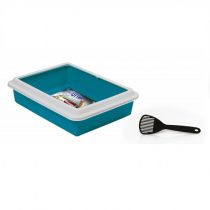 Туалет с бортиком и совком 43,5х34х11см синий Туалет с бортиком и совком 43,5х34х11см синий