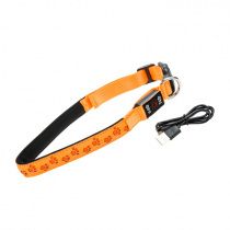 Ошейник светящийся с косточкой 51-61см L оранжевый Ошейник светящийся с косточкой 51-61см L оранжевый
