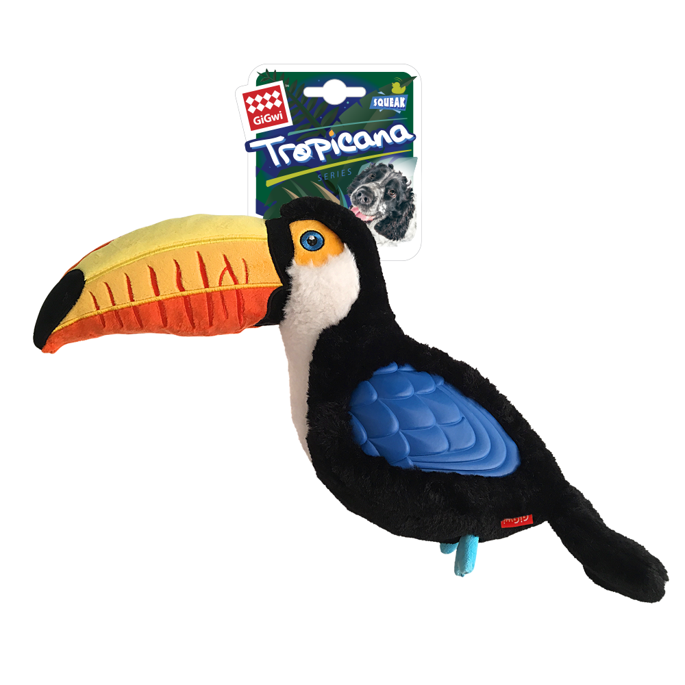 Игрушка для собак TROPICANA SERIES Тукан большой с пищалкой 35 см Игрушка для собак TROPICANA SERIES Тукан большой с пищалкой 35 см