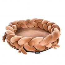 Лежак плетеный коричневый 60х50х15 см