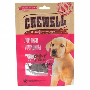 Лакомство для щенков Ломтики говядины, 60г Лакомство для щенков Ломтики говядины, 60г