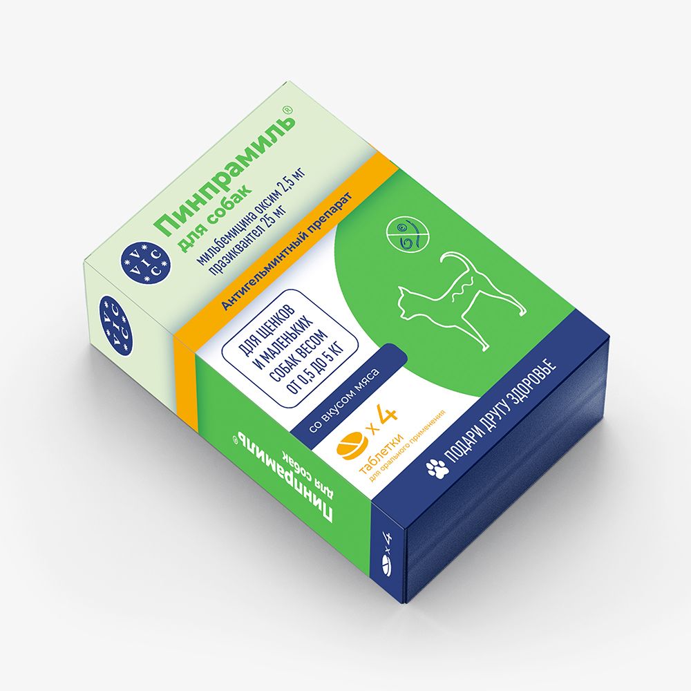 VIC Пинпрамиль Антигельминтный препарат для щенков и собак мелких пород весом от 0,5 до 5 кг, 4 таблетки VIC Пинпрамиль Антигельминтный препарат для щенков и собак мелких пород весом от 0,5 до 5 кг, 4 таблетки