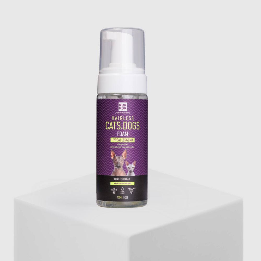 PUR FUR Шампунь для бесшерстных кошек и собак, 150 мл PUR FUR Шампунь для бесшерстных кошек и собак, 150 мл