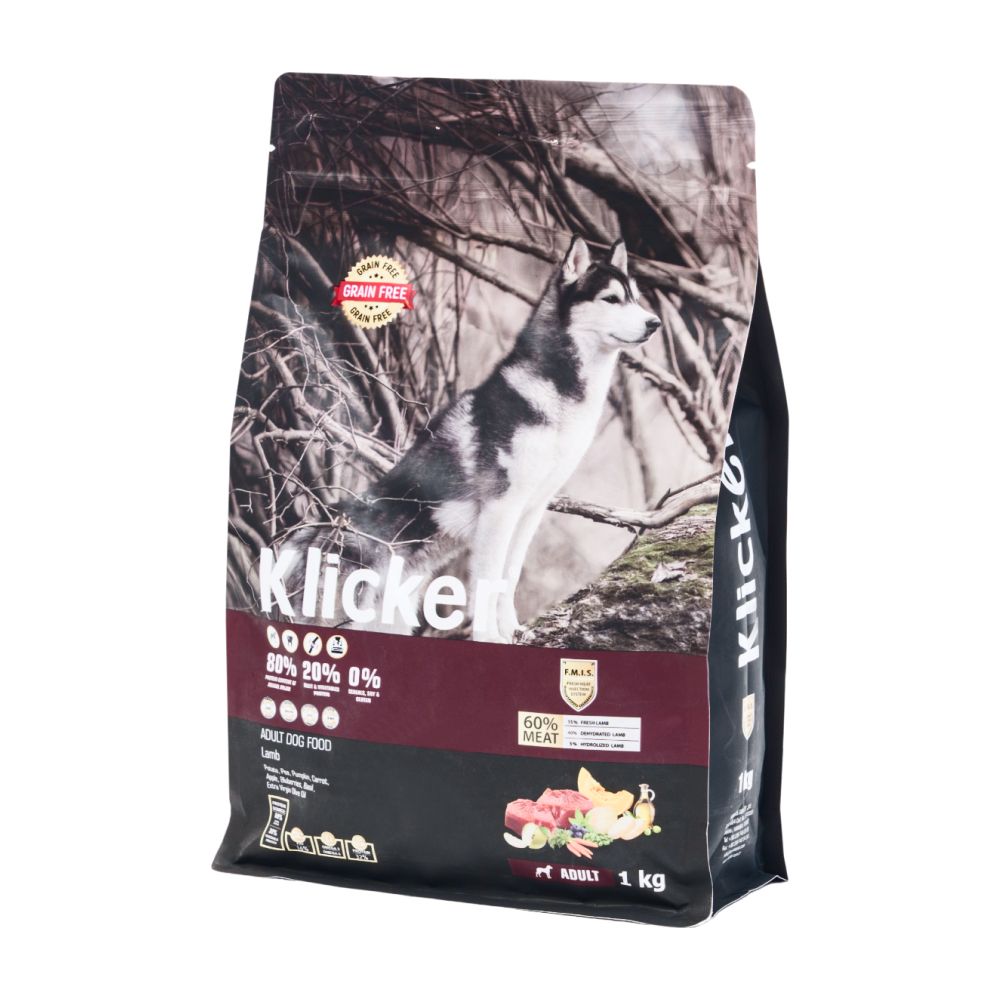 Klicker Adult Dog Food Сухой корм для собак всех пород, с ягненком, 1 кг