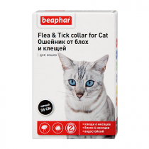 Ошейник для кошек от блох и клещей, черный, 35см