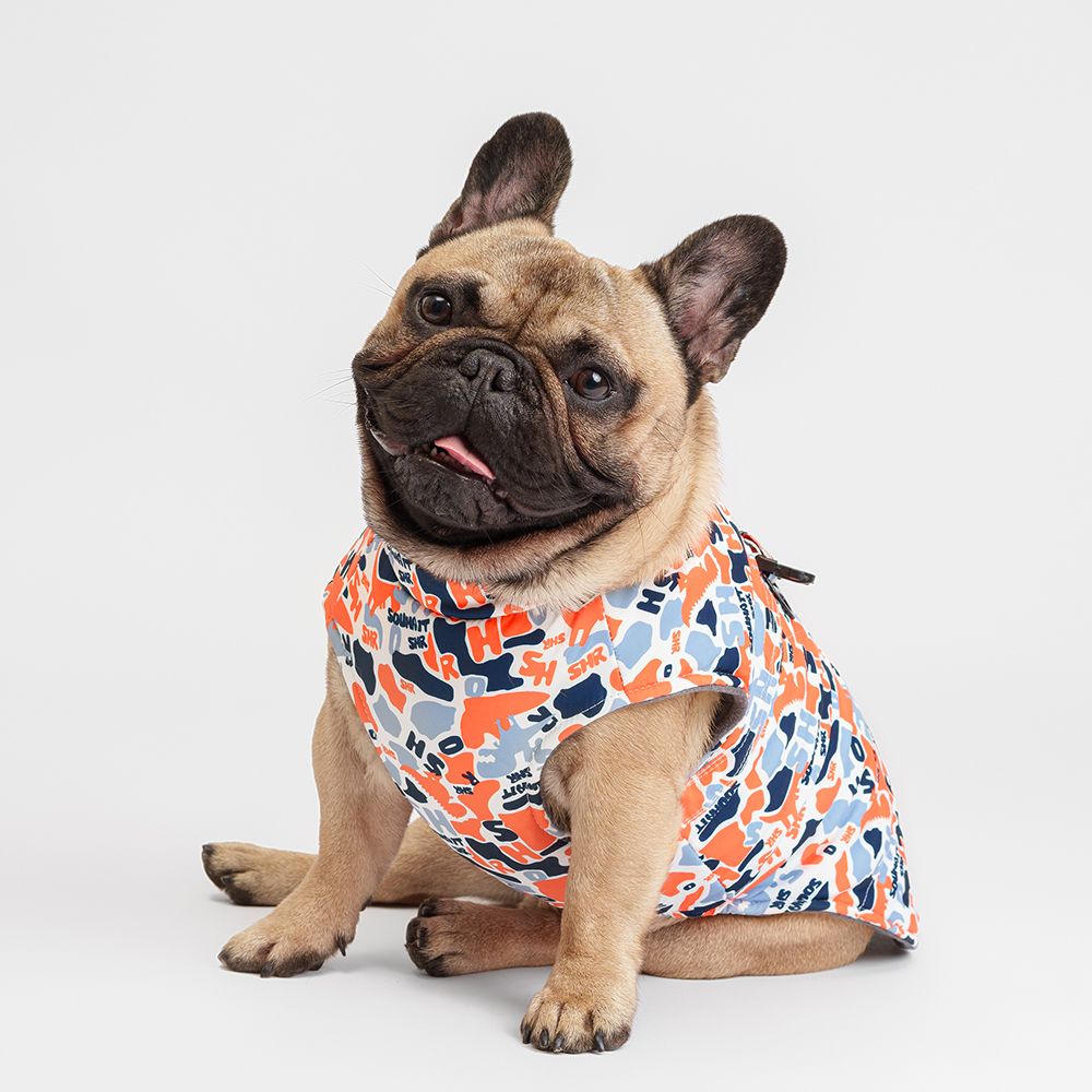 Petmax Куртка на замке для собак, 2XL, серо-оранжевая (унисекс)