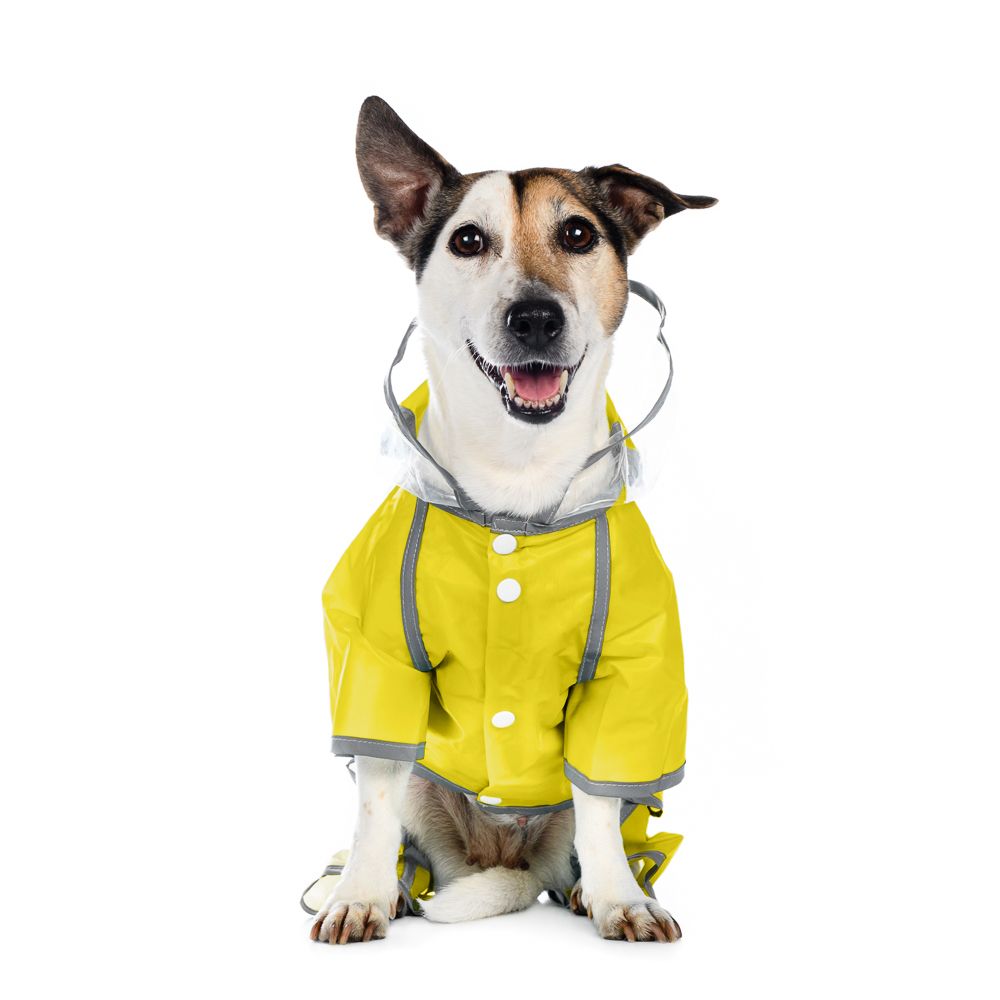 Petmax Дождевик с ножками для собак 2XL желтый (унисекс)
