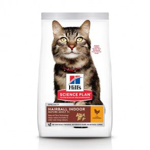 Science Plan Hairball Control сухой корм для кошек старше 7 лет для выведения шерсти, с курицей, 1,5кг