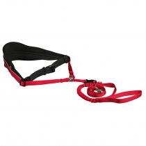Ремень поясной с поводком для средних и крупных пород собак, красный Ремень поясной с поводком для средних и крупных пород собак, красный