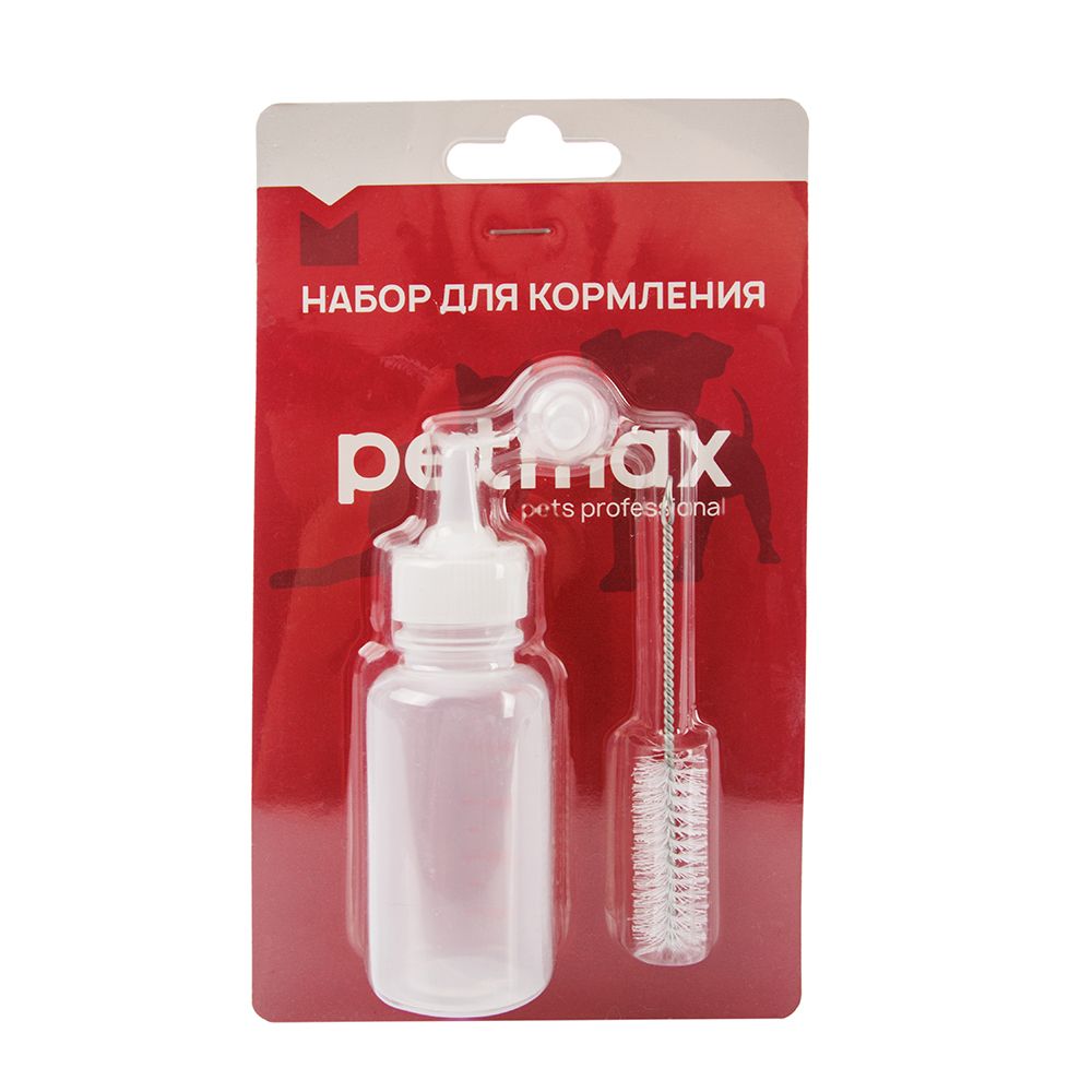 Petmax Набор для выкармливания щенков и котят, бутылочка 50 мл Petmax Набор для выкармливания щенков и котят, бутылочка 50 мл