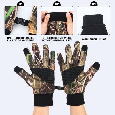 8 перчаток Fans Camouflage Hunting Gloves, противоскользящие перчатки с закрытыми пальцами, охота/рыбалка на открытом воздухе