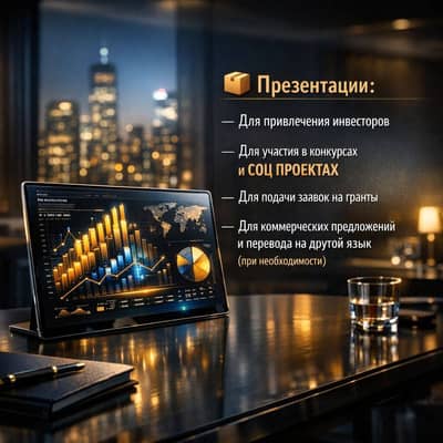 Разработка презентаций под ключ — для инвесторов, грантов, конкурсов