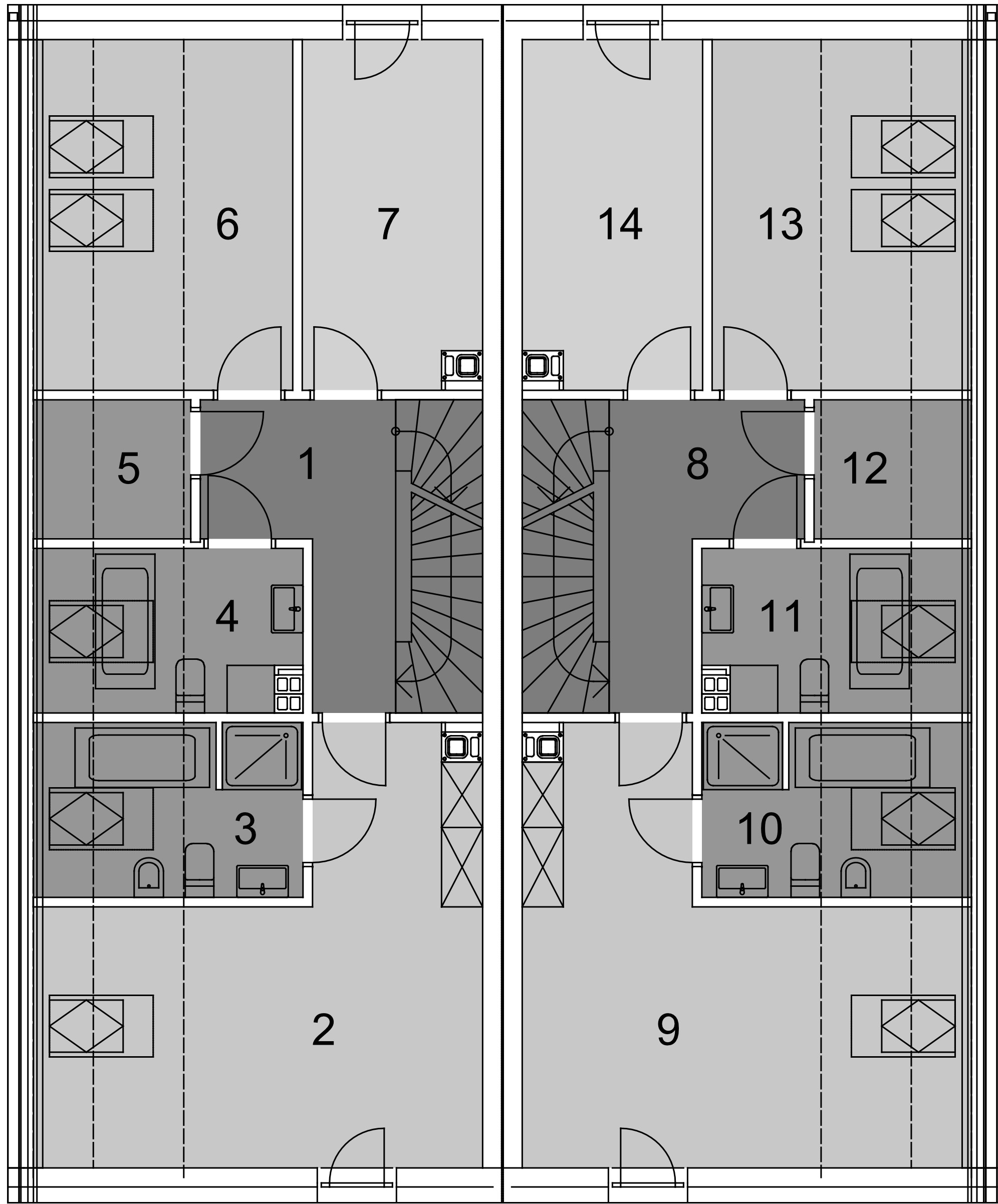 Планировка «План мансарды», Двухэтажный дом 13х15 - 130.04 м2