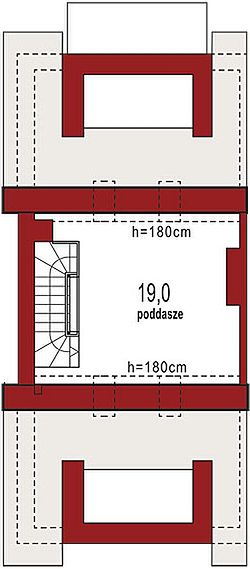 Планировка «План чердака», Трёхэтажный дом 6х13 - 139.9 м2