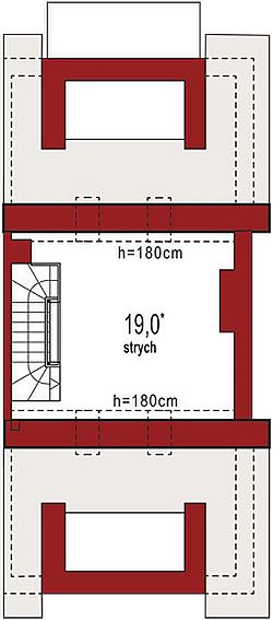 Планировка «План чердака», Трёхэтажный дом 6х13 - 139.9 м2