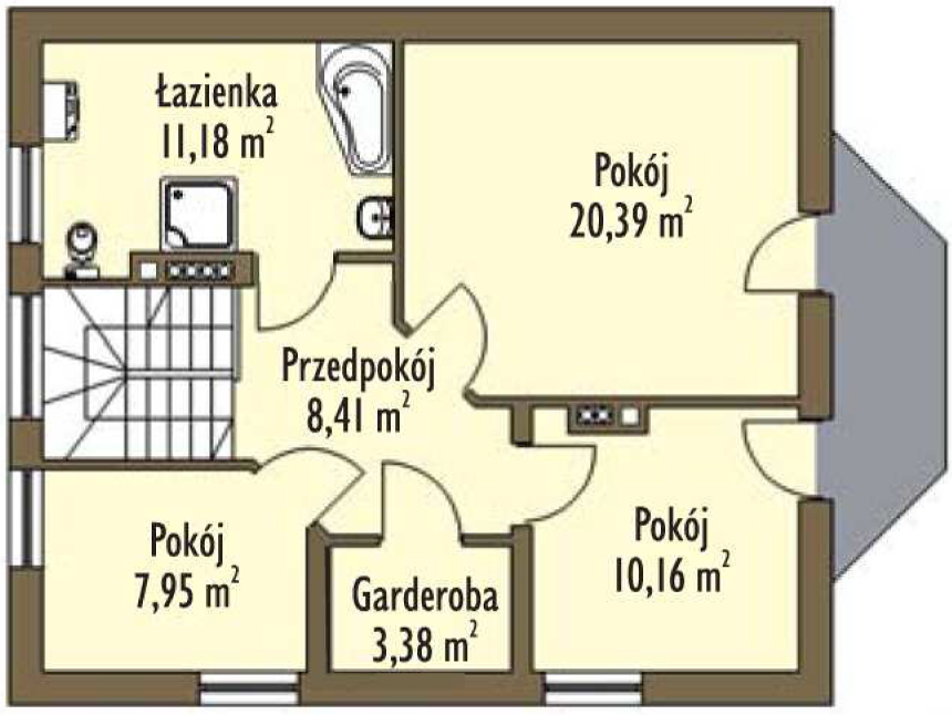 Планировка «План первого этажа», Двухэтажный дом 14х8 - 142.38 м2