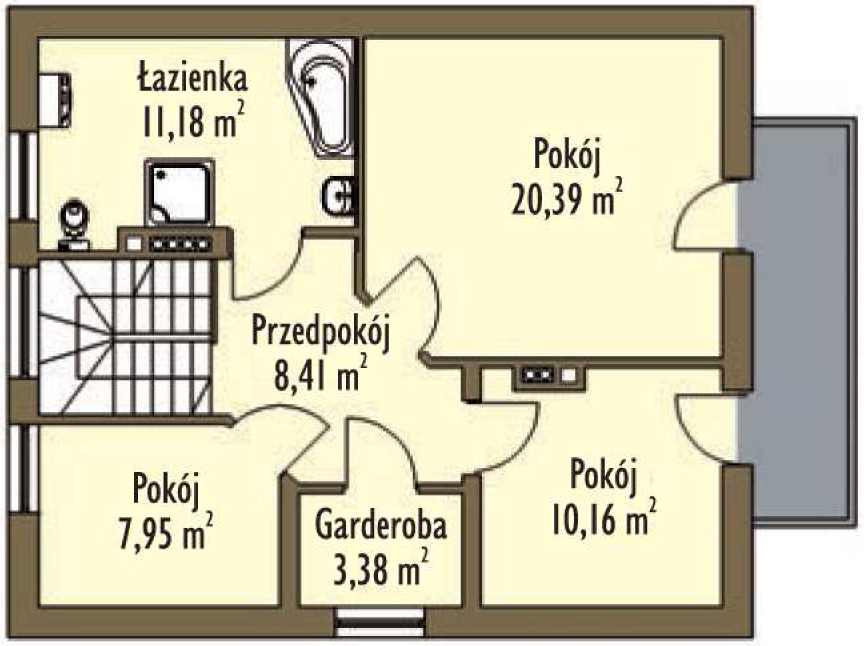 Планировка «План мансарды», Двухэтажный дом 10х9 - 122.07 м2