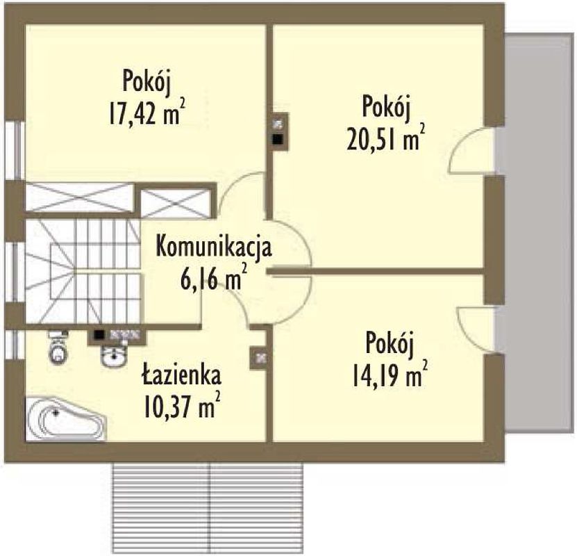 Планировка «План мансарды», Двухэтажный дом 11х10 - 137.1 м2