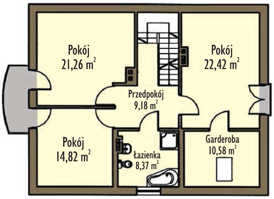 Планировка «План мансарды», Двухэтажный дом 12х10 - 170.05 м2
