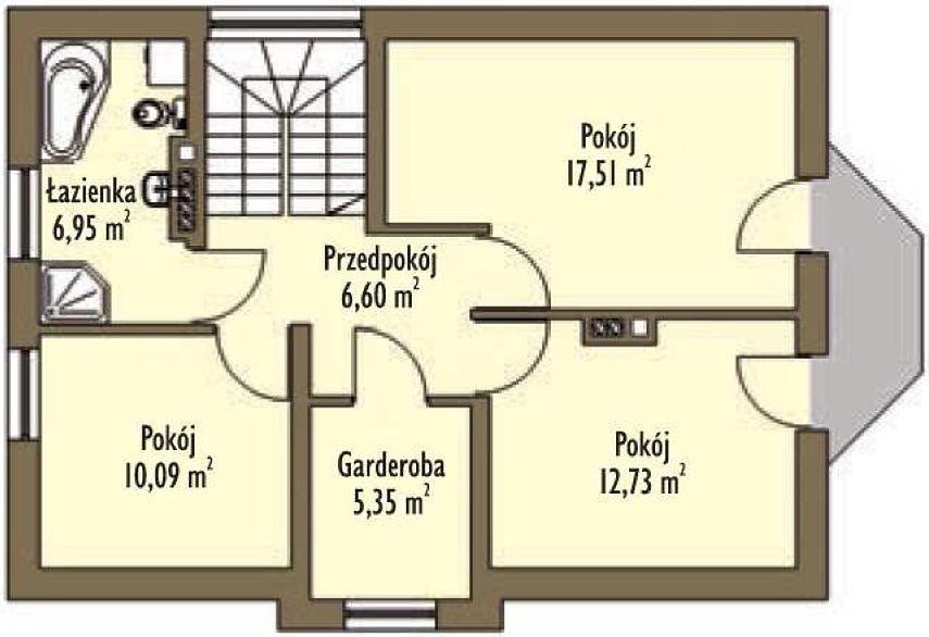 Планировка «План мансарды», Двухэтажный дом 15х8 - 143.12 м2