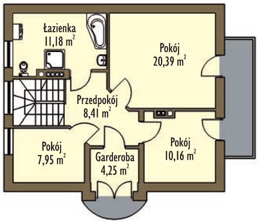 Планировка «План мансарды», Двухэтажный дом 10х9 - 122.07 м2